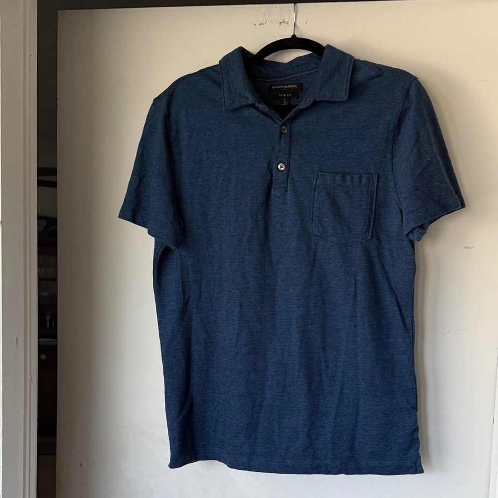 Banana Republic Deep Blue Polo Shirt